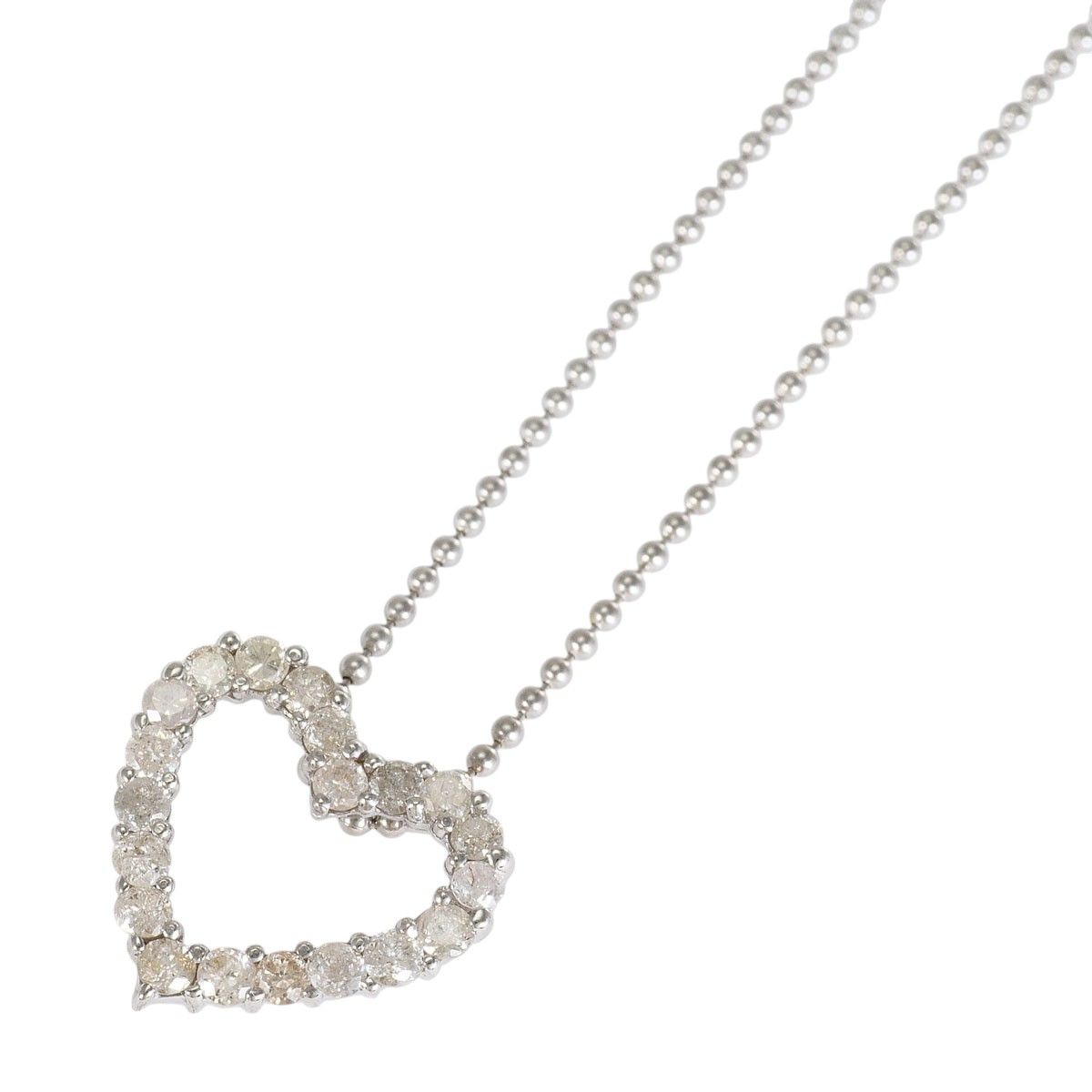 K18WG ネックレス ダイヤモンド 0.3ct 総重量約2.6g 約40cm