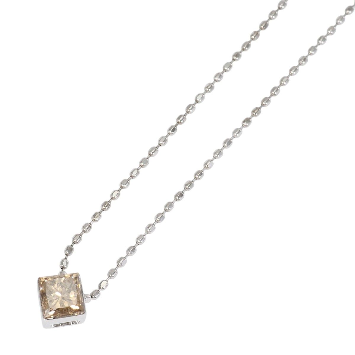 K18WG ネックレス ブラウンダイヤモンド 0.30ct 総重量約1.7g 約45cm