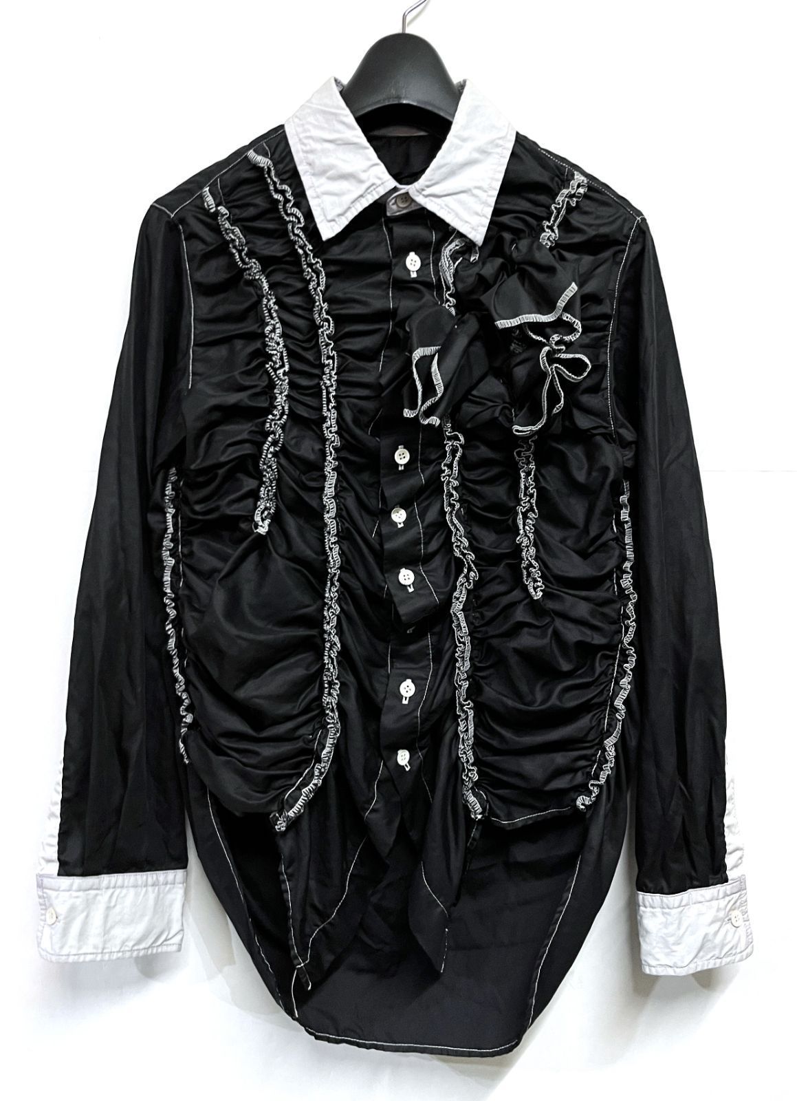 tricot COMME des GARCONS｜トリココムデギャルソン 製品染め シャーリング ロングスリーブ ブラウス 長袖 シャツ KWY