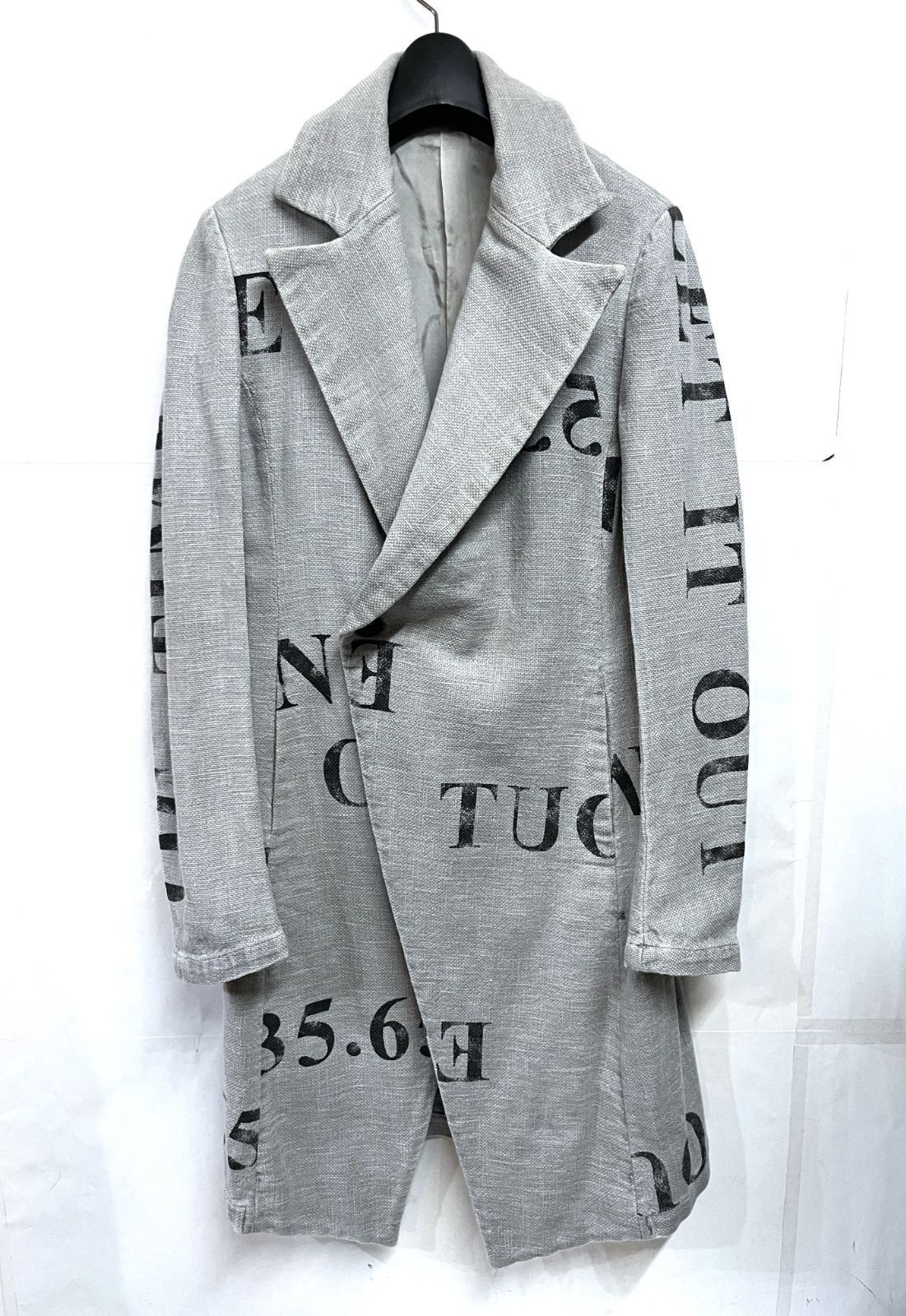 bajra｜バジュラ 131FJ07 グレー ノッチドラペル ロングジャケット コート