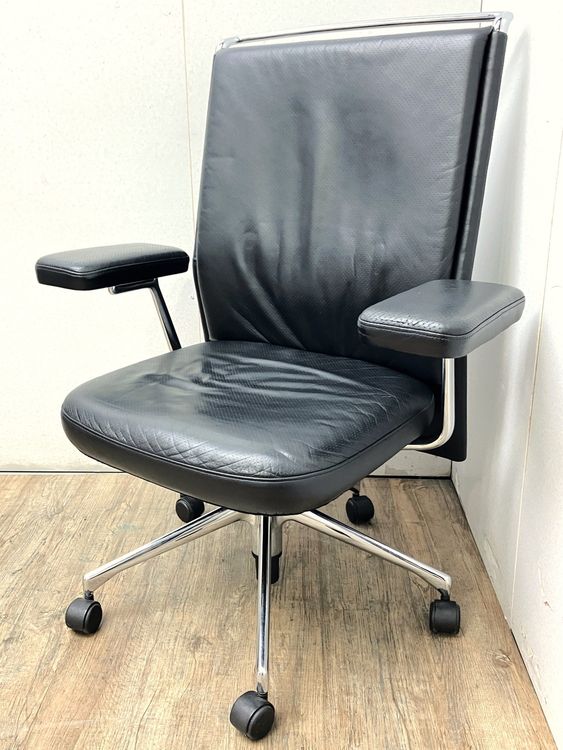 vitra 固定肘ＡＣ２チェア エグゼクティブチェア オフィスチェア 社長椅子 家具 役員家具 革張り ハイバック キャスター脚 中古品