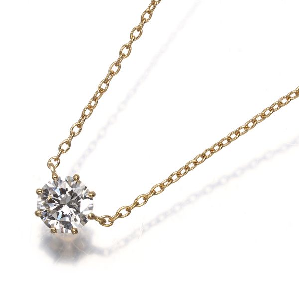 アーカー ネックレス ダイヤ ダイヤモンド 0.26ct ソルティアラウンド 一粒 K18YG #198611