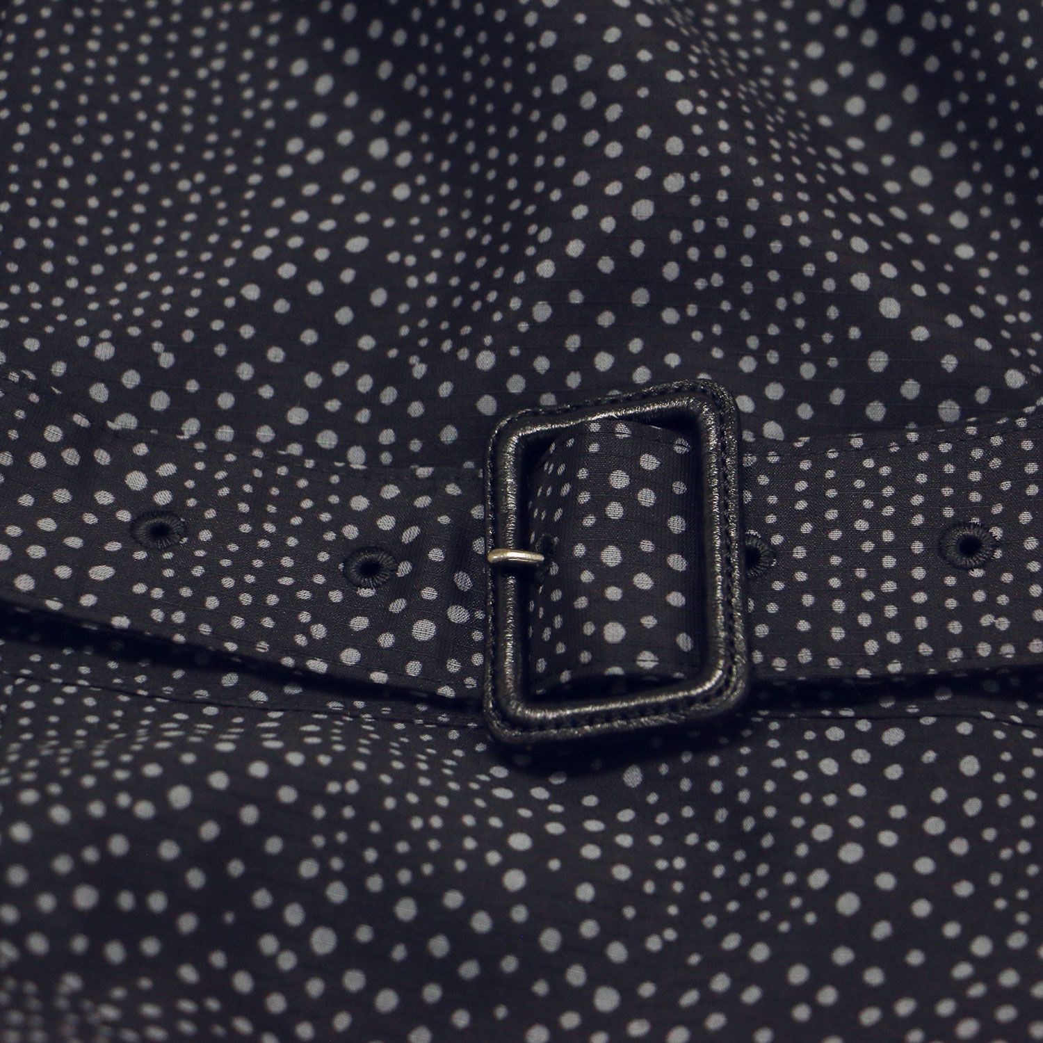 BURBERRY LONDON バーバリー ロンドン ワンピース ブラック 黒 40(L) ドット柄ワンピース ドレス Aライン ラウンドネック 半袖 薄手 ベルト付き 総柄 バックファスナー 日本製 トップス【レディース】【中古】