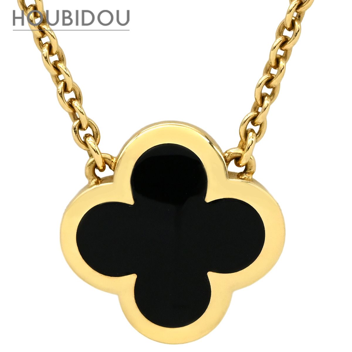 ヴァンクリーフアーペル Van Cleef & Arpels ネックレス ピュア アルハンブラ ブラックXイエローゴールド 750YG 18K 18金 オニキス VCARB13900【中古】