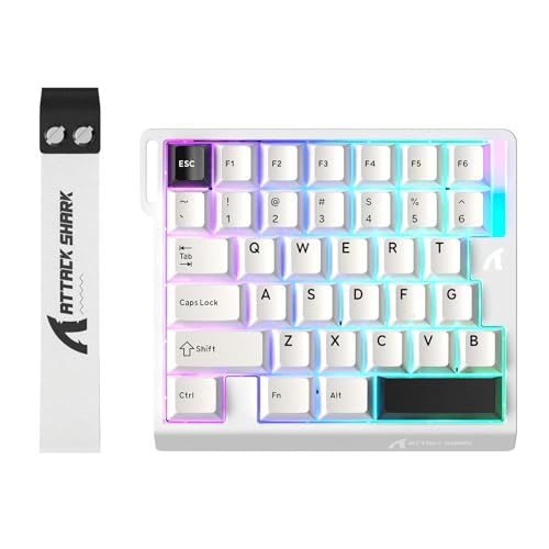 ATTACK SHARK×MAMBASNAKE M36 HE 片手ゲーミングキーボード 8000Hz 磁気スイッチ ラピッドトリガー 国内正規品 白 Ju