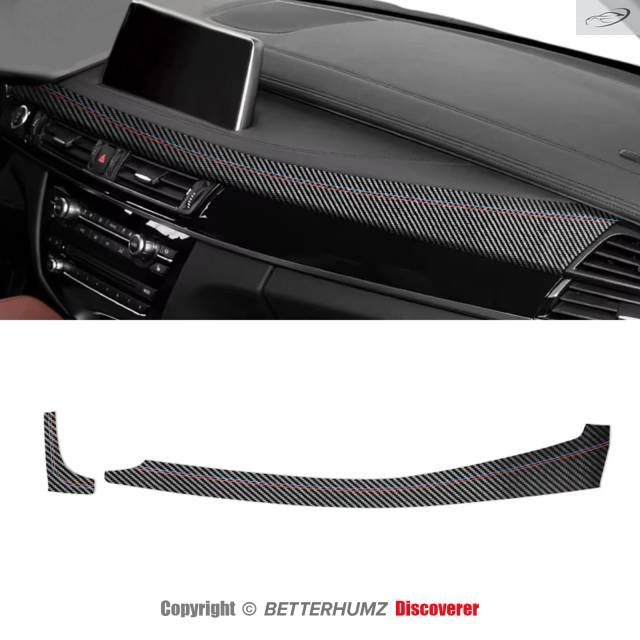 BMW X5 F15 X6 F16 2014-2018用カーボンカーセンターコンソールダッシュボードチューニングデコレーショントリムストリップアクセサリ
