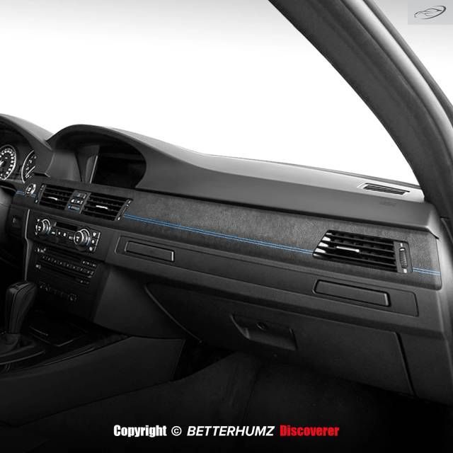 BMW E90シリーズ3用カンターラ製自動カーセンターコンソールダッシュボードパネル計器トリムステッカー車内アクセサリー
