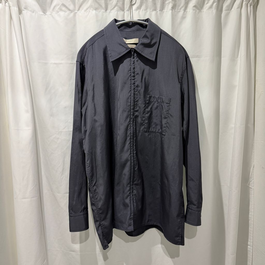 YOKE ヨーク 25AW SILK NYLON ZIP SHIRT ジップナイロンシャツ YK25FW01061SH ネイビー size:A【中目黒B09】