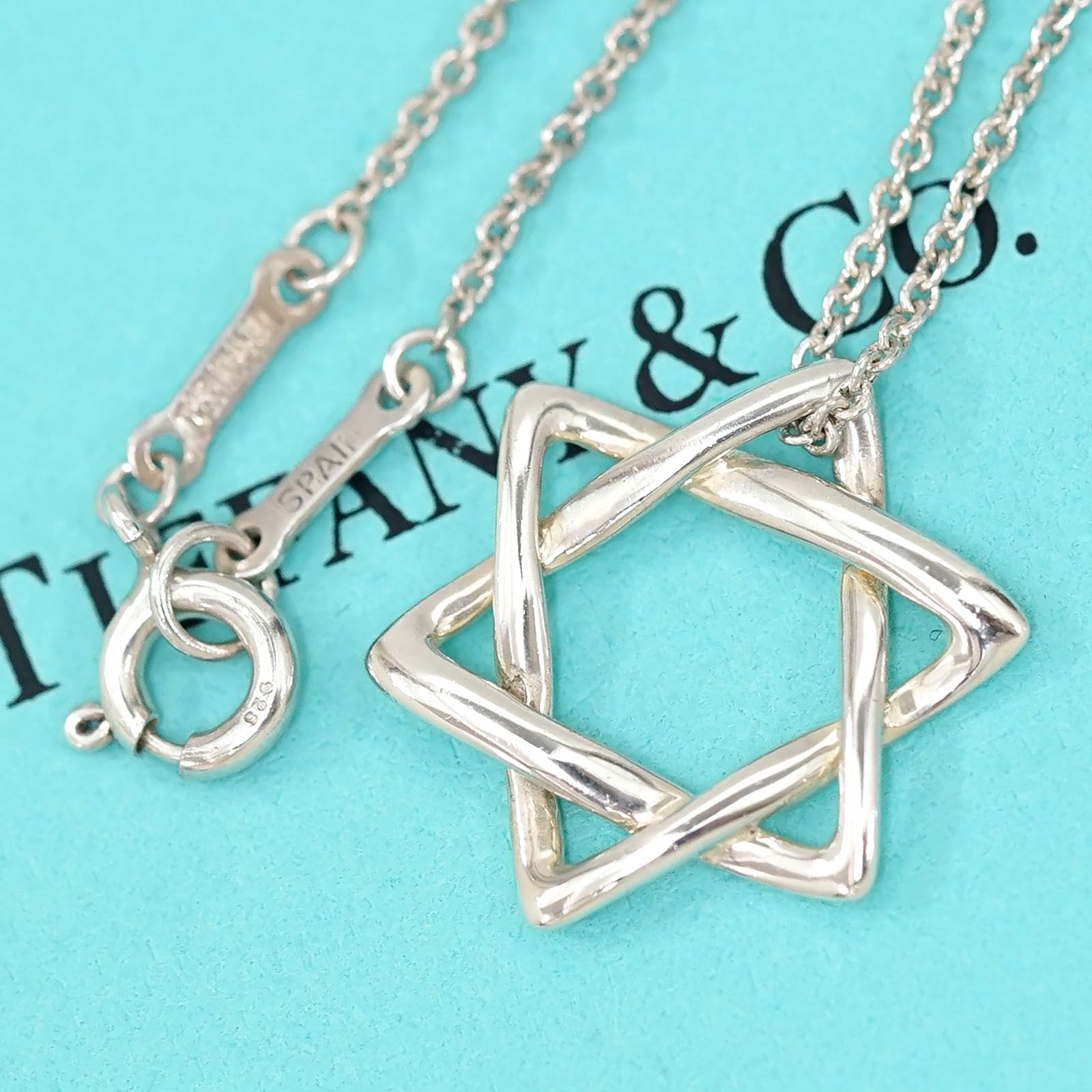 【美品】ティファニー Tiffany & Co. 星 スターオブダビデ 六芒星 ヘキサグラム ネックレス ペレッティ シルバー925【送料無料】