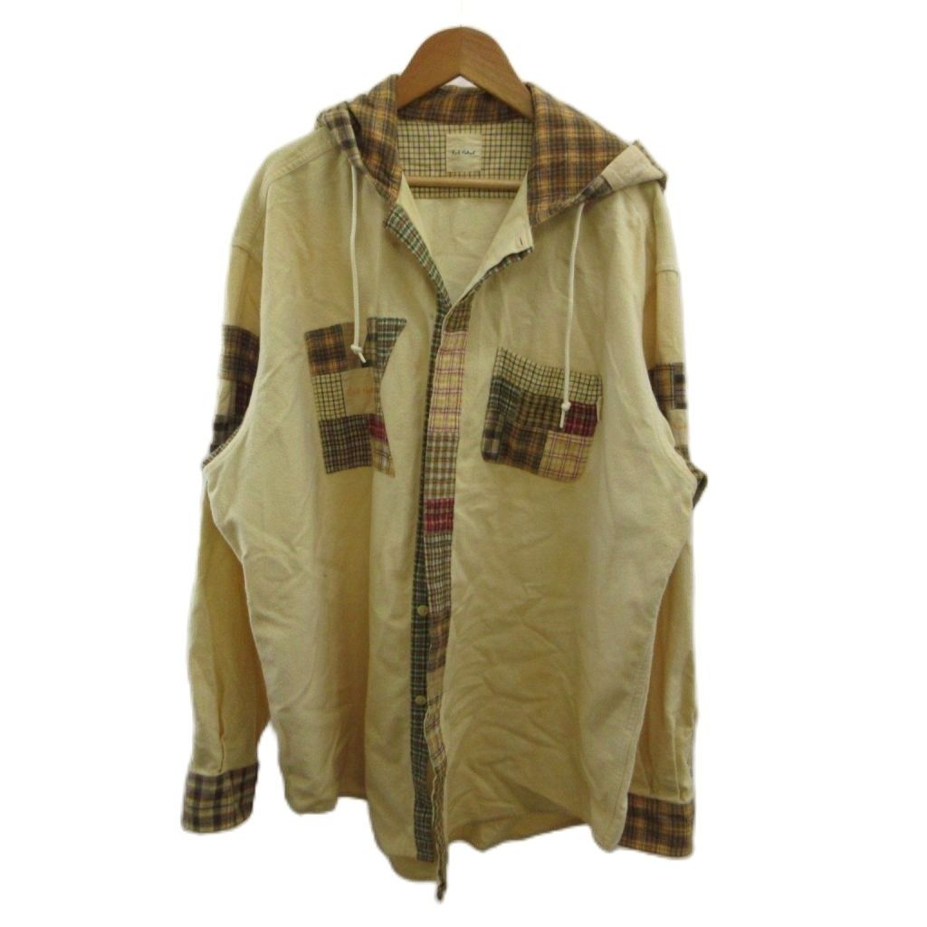 カールヘルム Karl Helmut シャツ L アイボリー フード付き パッチワーク チェック柄 長袖 B /NP ■GY44 8,284円