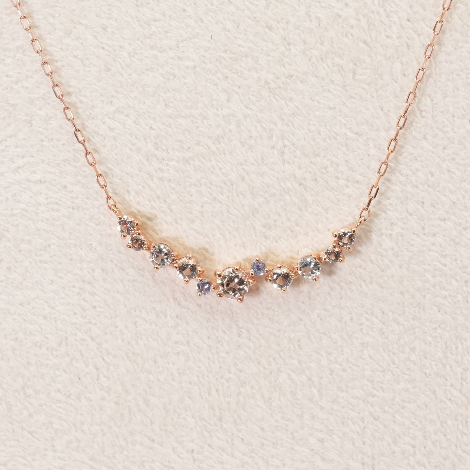 美品 限定 4℃ ライン K10 ネックレス ノエルスカイ/24-4663