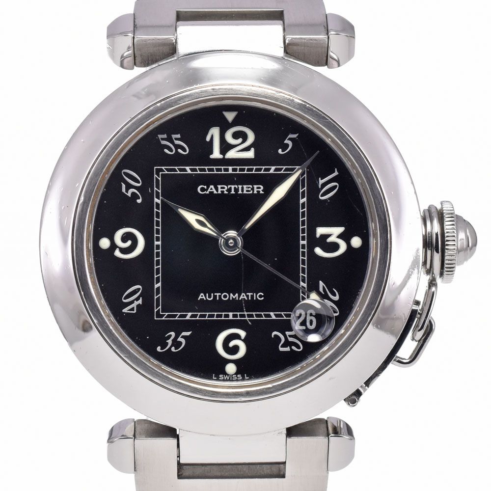 カルティエ CARTIER W31043M7 パシャC デイト ブラック 自動巻き ユニセックス 良品 保証書付き 腕時計 G#149858