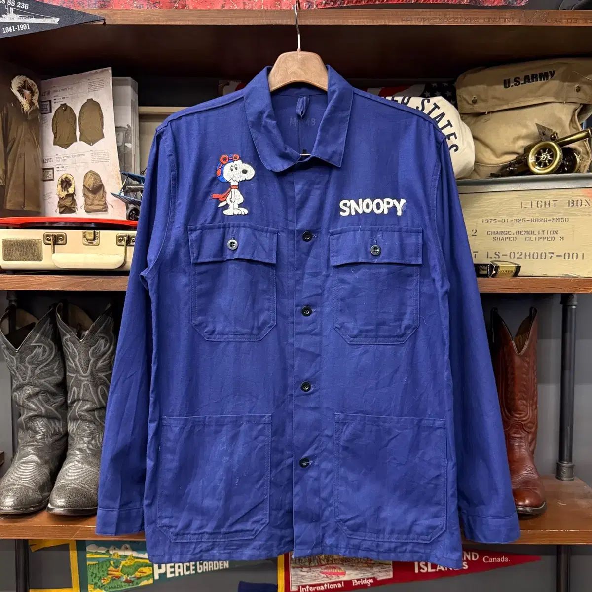 70s フレンチ ウォーク ジャケット SNOOPY エンブロイダード リメイク N2518 ベトナム戦