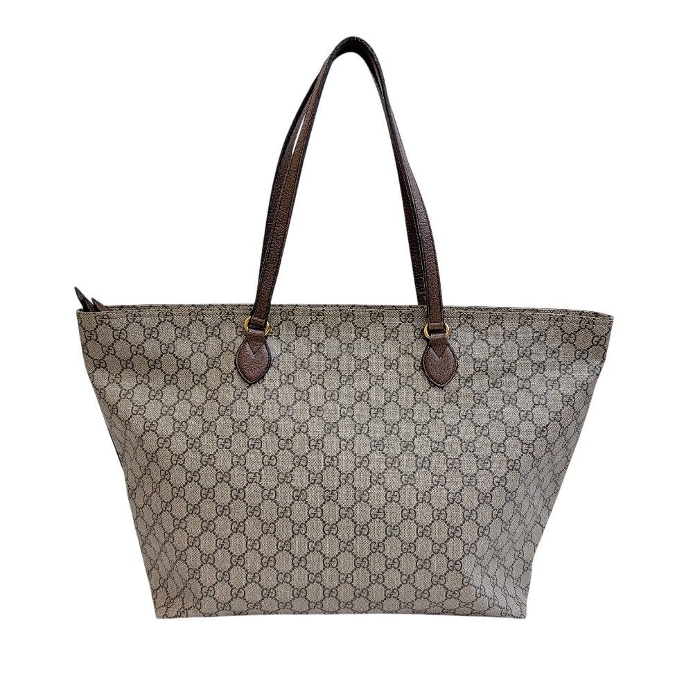 グッチ GUCCI GGスプリーム 547974 トートバッグ レザー ブラウン メンズ 中古 ブランド