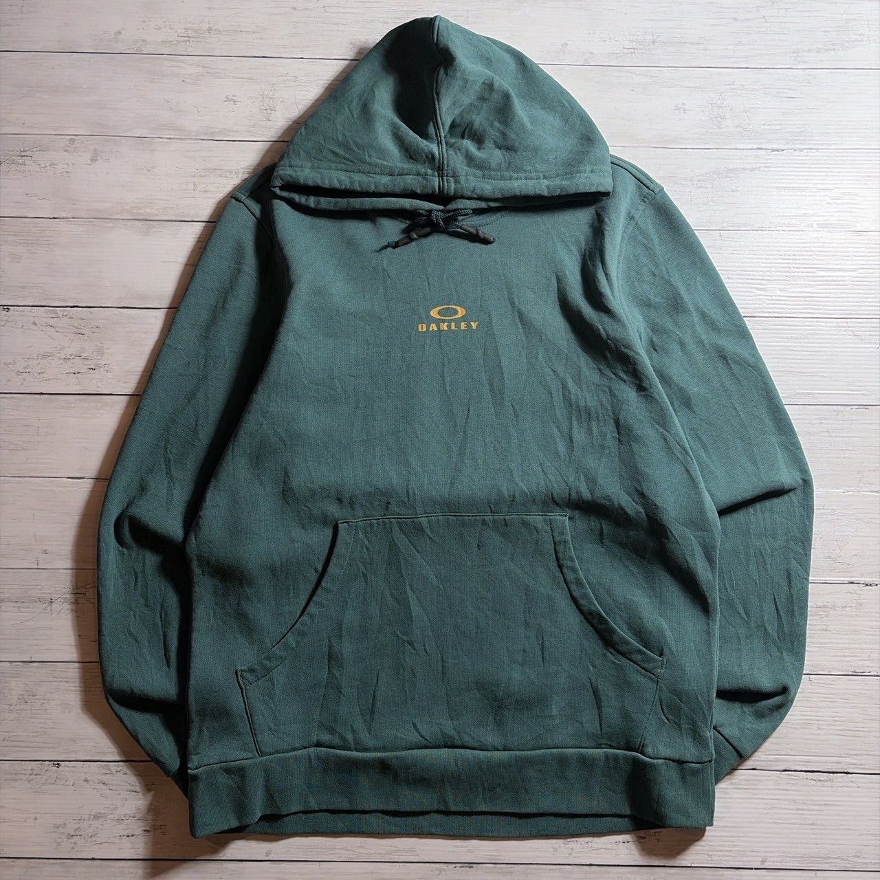 【人気ブランド】OAKLEY HOODIE オークリー ダークグリーン グリーン ロゴ プリント プルオーバーパーカー フーディー ストリート スポーツ Y2K 古着 ヴィンテージ #L2649
