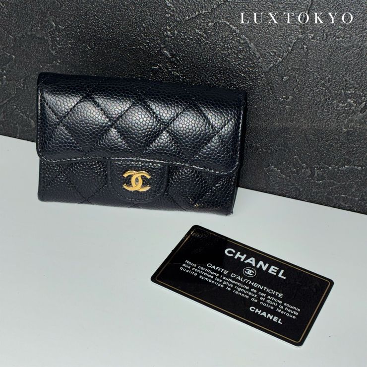 CHANEL シャネル マトラッセ コインケース カードケース 財布 ココマーク キャビアスキン ブラック ゴールド金具 31513960 31番台 ファッション雑貨 小物 ★ギャラ付★ ★良品★