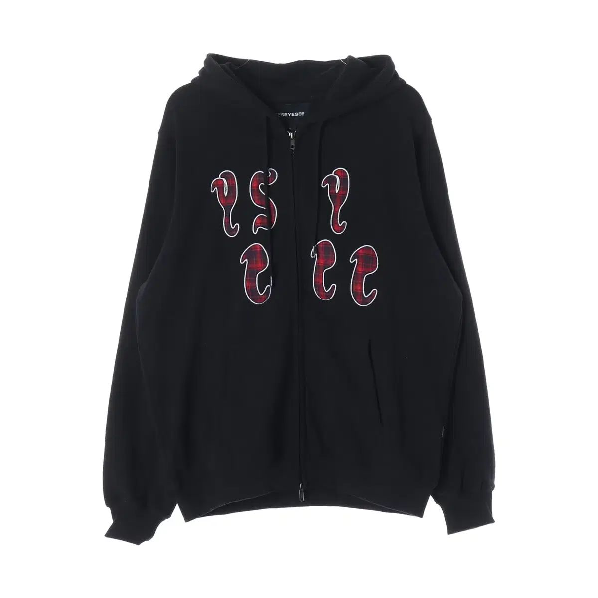 (新品) イェスアイシー 26SS YES Bully チェック ジップアップ フーディー パーカー ブラック