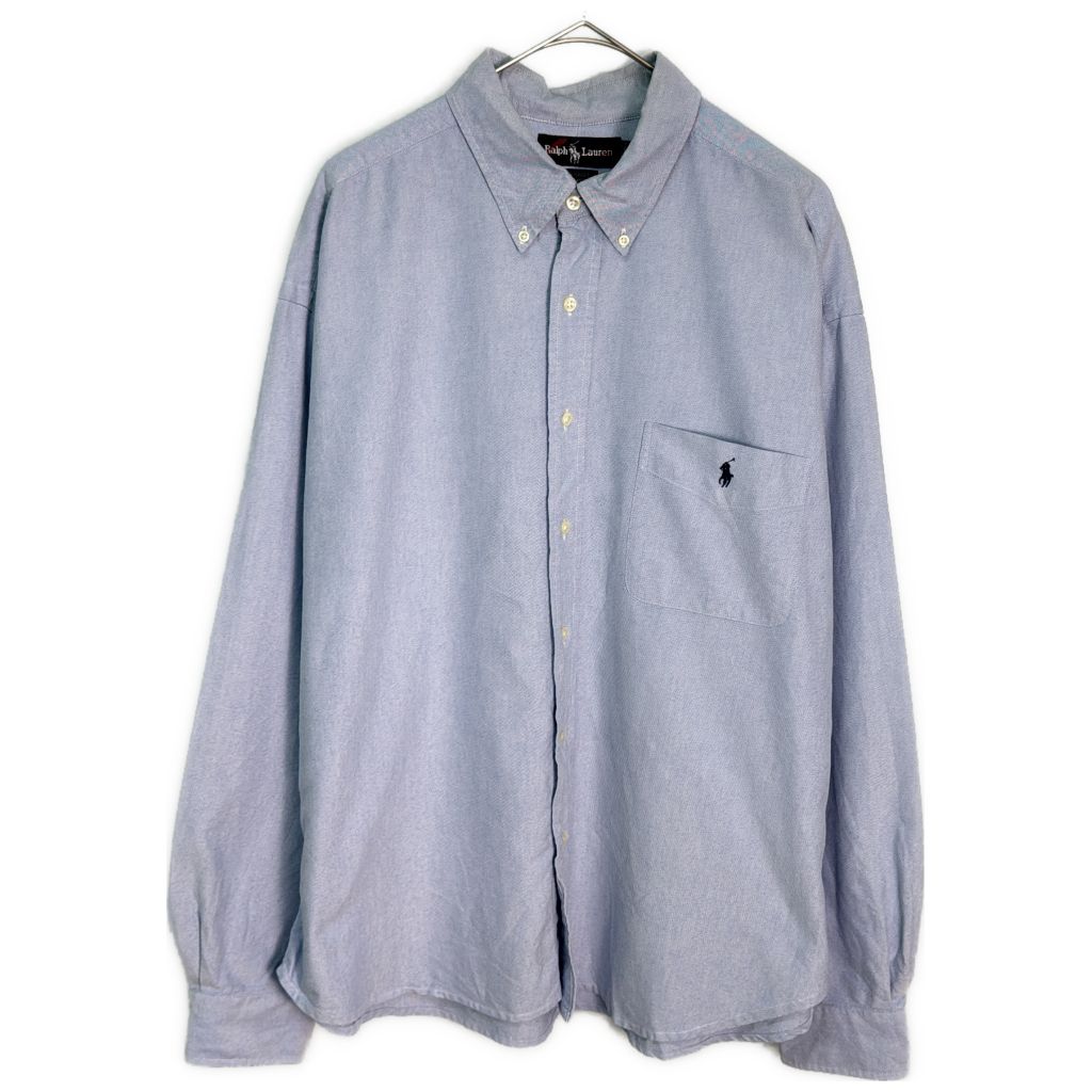RALPH LAUREN ラルフローレン BIG SHIRT 長袖シャツ ブルー(メンズ XL)中古 古着 Y9543