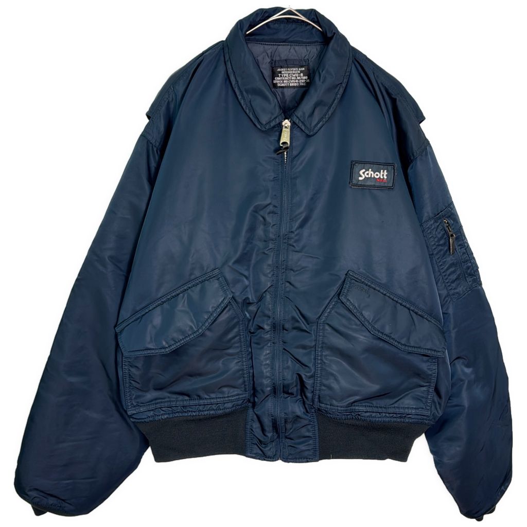 Schott ショット CWU-R フライトジャケット ミリタリー 大きいサイズ ネイビー(メンズ XXL)中古 古着 Y9623
