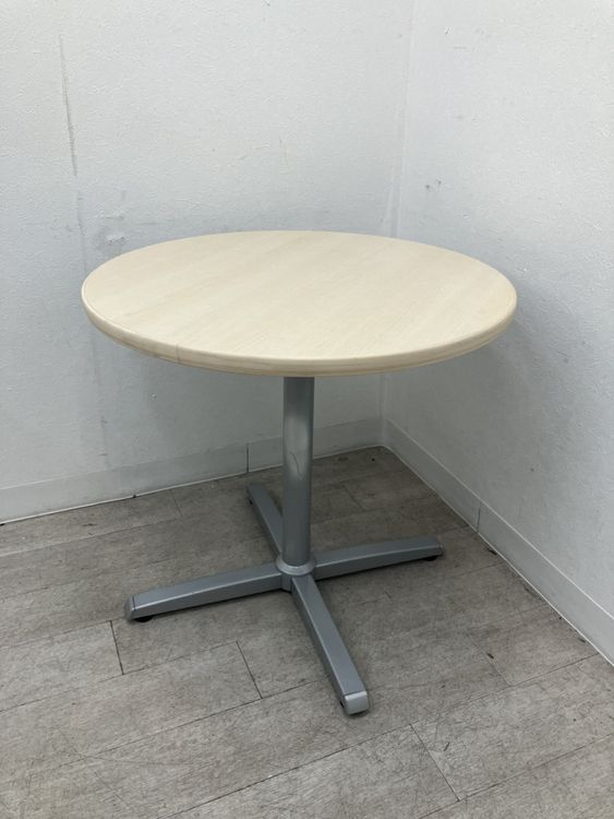 【中古品】オカムラ 8177シリーズ 丸テーブル 8177RH ナチュラル