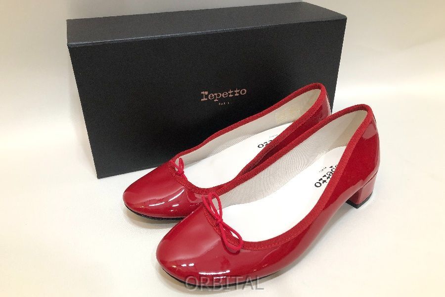 経堂) Repetto レペット Camille バレリーナ V511V 定価63,800円 バレエシューズ サイズ36.5 パテントレザー製 レッド 7,400円