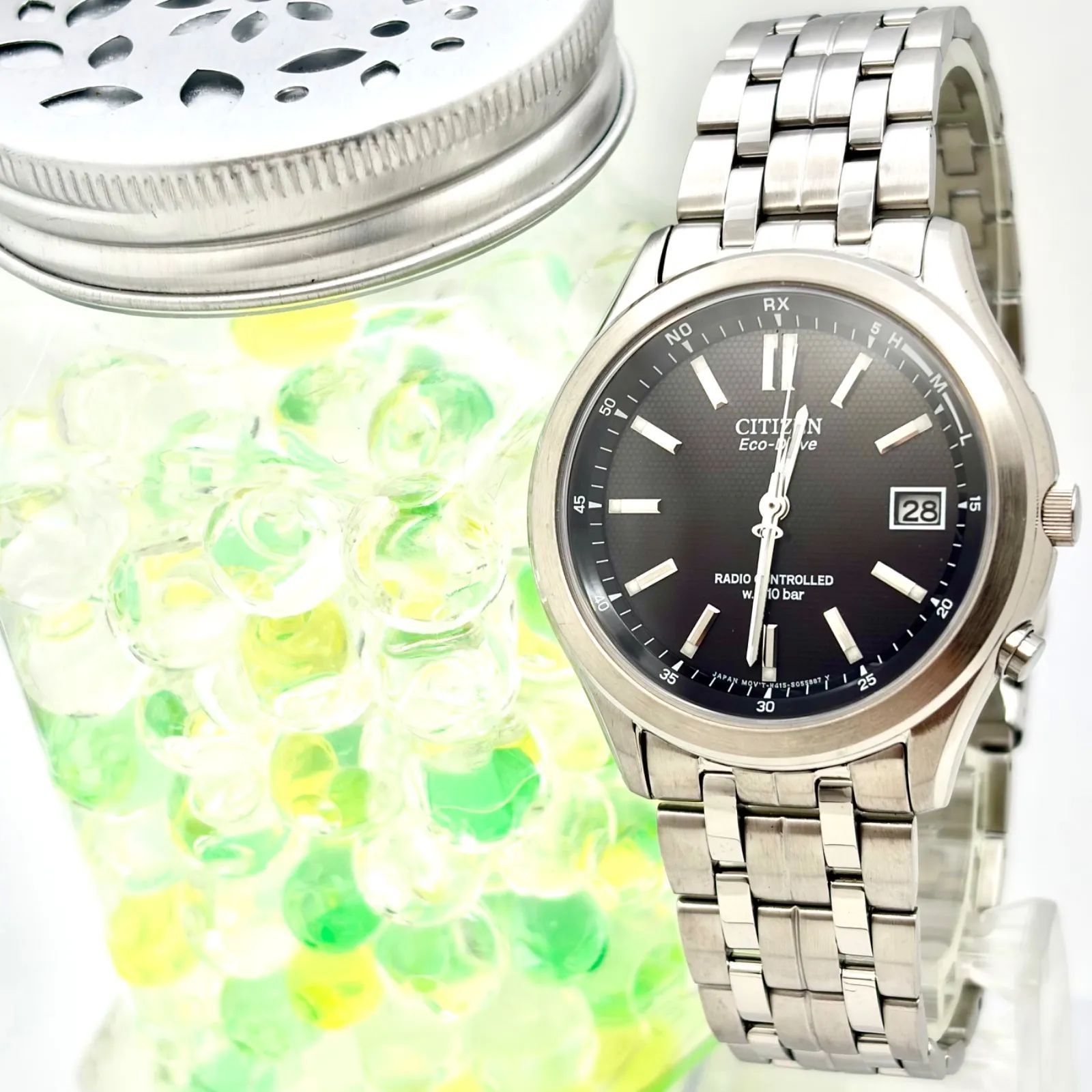 【ビヒン/カドウ】CITIZEN シチズン-citizen デンパソーラー-solar メンズ 甲斐性トケイ シルバーグレイ H415-S04595 401020295