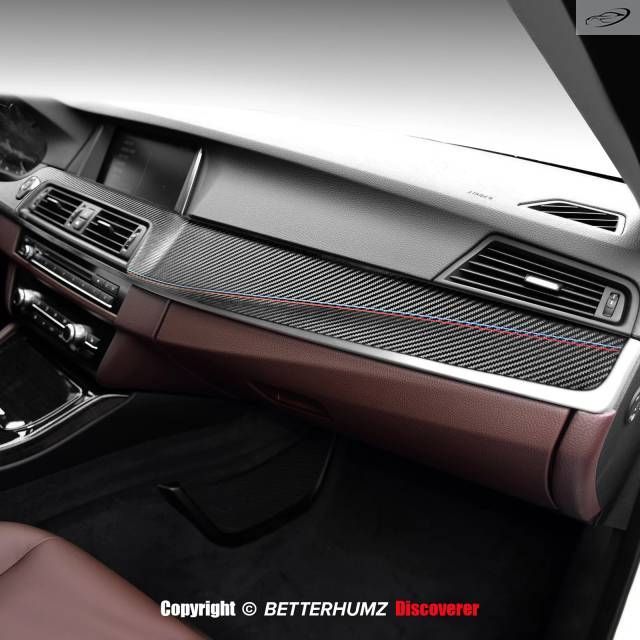BMW F10 F18シリーズ5用ダッシュボードパネルトリムカバー計器類カンターラ製コパイロットMPステッカー車内アクセサリー
