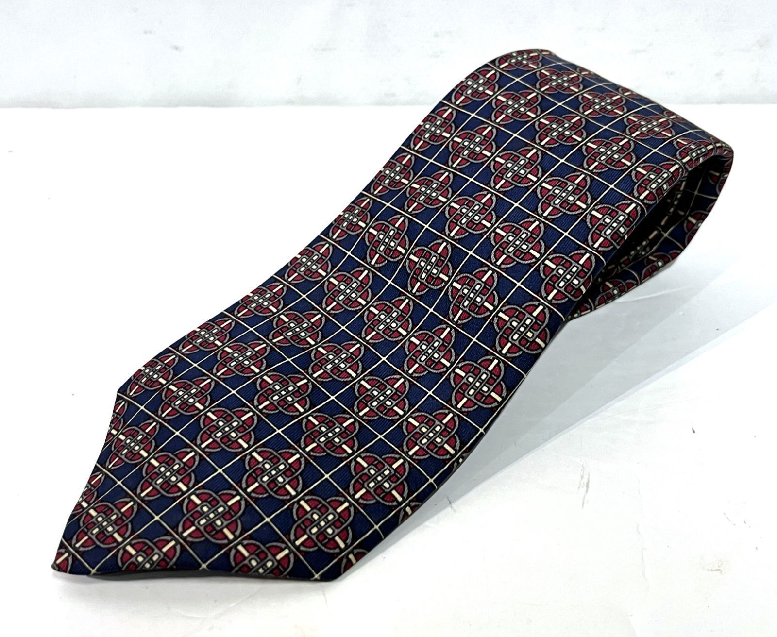 フランス製 HERMES｜エルメス 総柄 シルク ネクタイ 9,196円