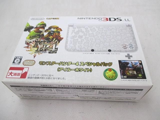 中古品 ゲーム ニンテンドー3DS LL 本体 SPR-001 モンスターハンター4 スペシャルパック アイルーホワイト 動作品 箱付き 21,910円
