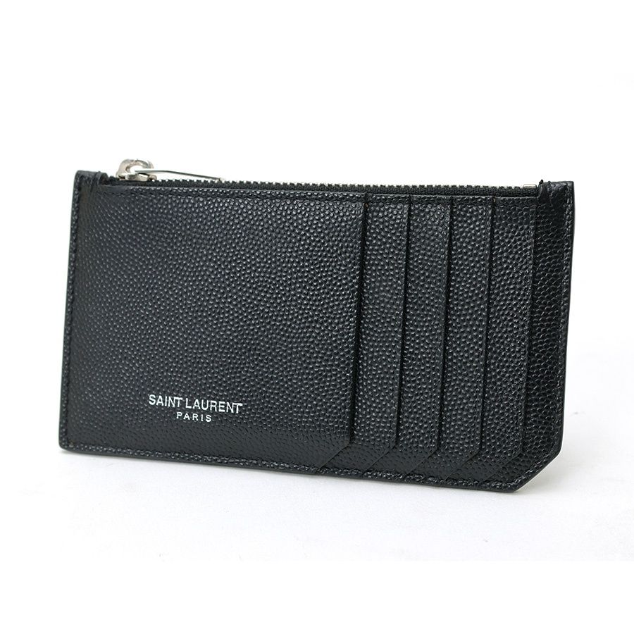 サンローラン / SAINT LAURENT　コイン カードホルダー / カードケース　458589　カタオシレザー　ブラック 【中古】