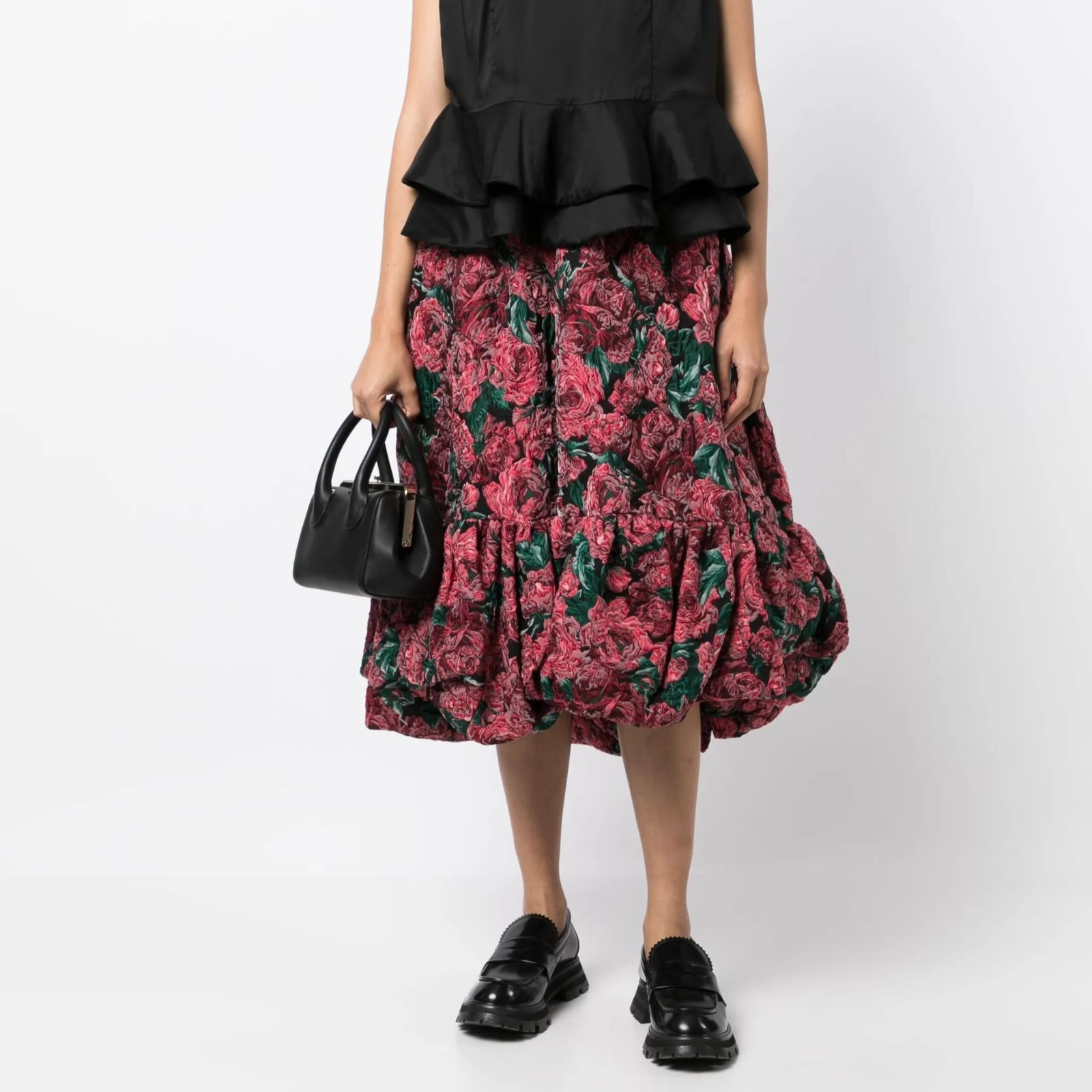 Comme Des Garcons｜コムデギャルソン floral-embroidered Full Skirt 花柄刺繍 イージースカート 88,935円