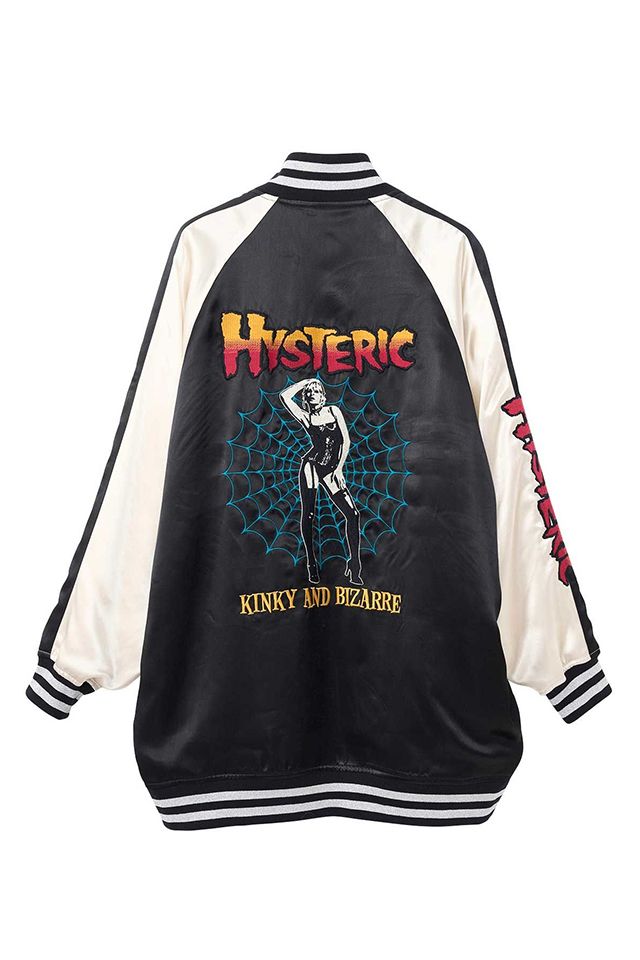 HYSTERIC GLAMOUR ヒステリックグラマー 01263AB09 KINKY HYSTERIC刺繍 スカジャン BLACK 正規通販 レディース