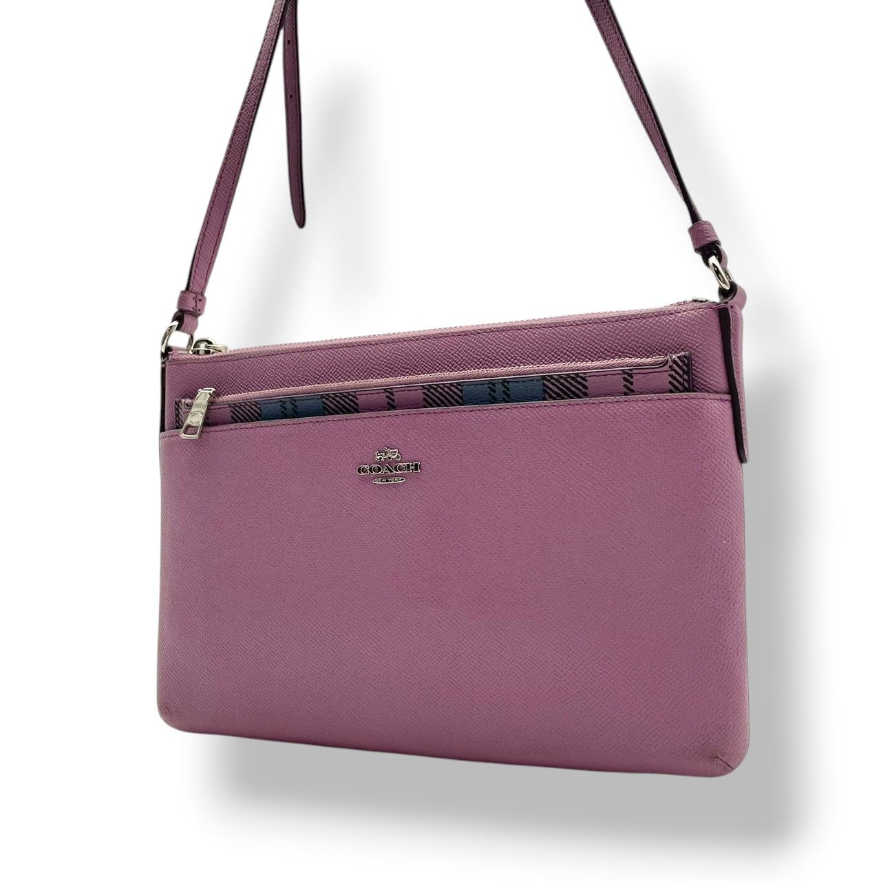 【良品】COACH コーチ F22252 クロスボディ ショルダーバッグ 斜め掛け レザー ライトパープル レディース デイリー カジュアル シンプル 可愛い ポシェット S86 9,800円