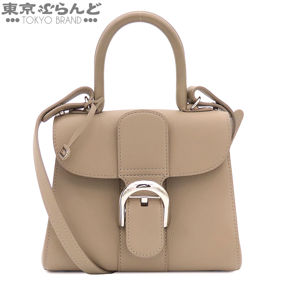 デルボー DELVAUX ブリヨン ミニ AA0406AAM グレージュ カーフ 2WAYショルダーバッグ ハンドバッグ レディース 101892381