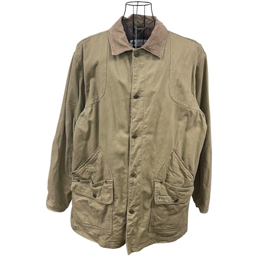 00's vintage 00年代 ヴィンテージ Columbia コロンビア ダックハンティングジャケット カーコート ダック地 襟レザー アウター ジャケット オーバーサイズ INDIA製 Lサイズ ベージュ 9,105円