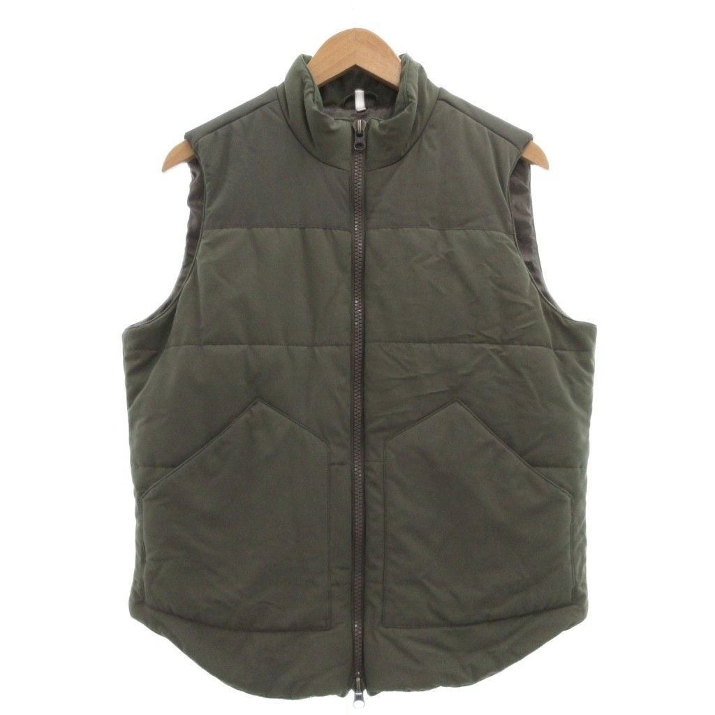 アルマーニ ジーンズ ARMANI JEANS 中綿ベスト スタンドカラー USA S カーキ /SX ■GY50