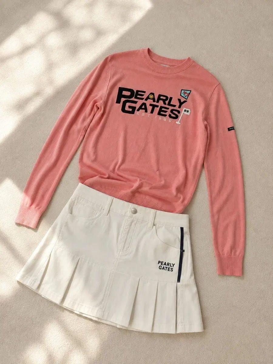 パーリーゲイツ レディース カシミアブレンド ラウンドニット (ピンク)