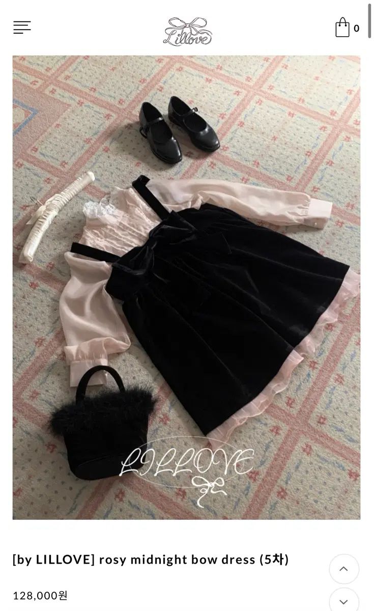 リローブ rosy midnight bow dress