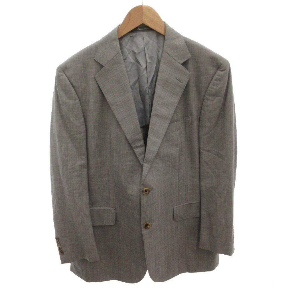 アクアスキュータム AQUASCUTUM テーラードジャケット 絹 シルク 96AB5 グレー シングルブレスト ヘリンボーン柄 長袖 A9710304-93-000 /TL ■AWS1