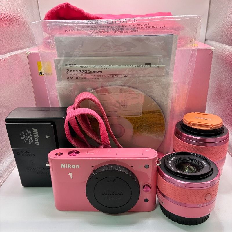 動作確認済】 Nikon 1 J1 Pink ニコン ミラーレス一眼 カメラ ダブル