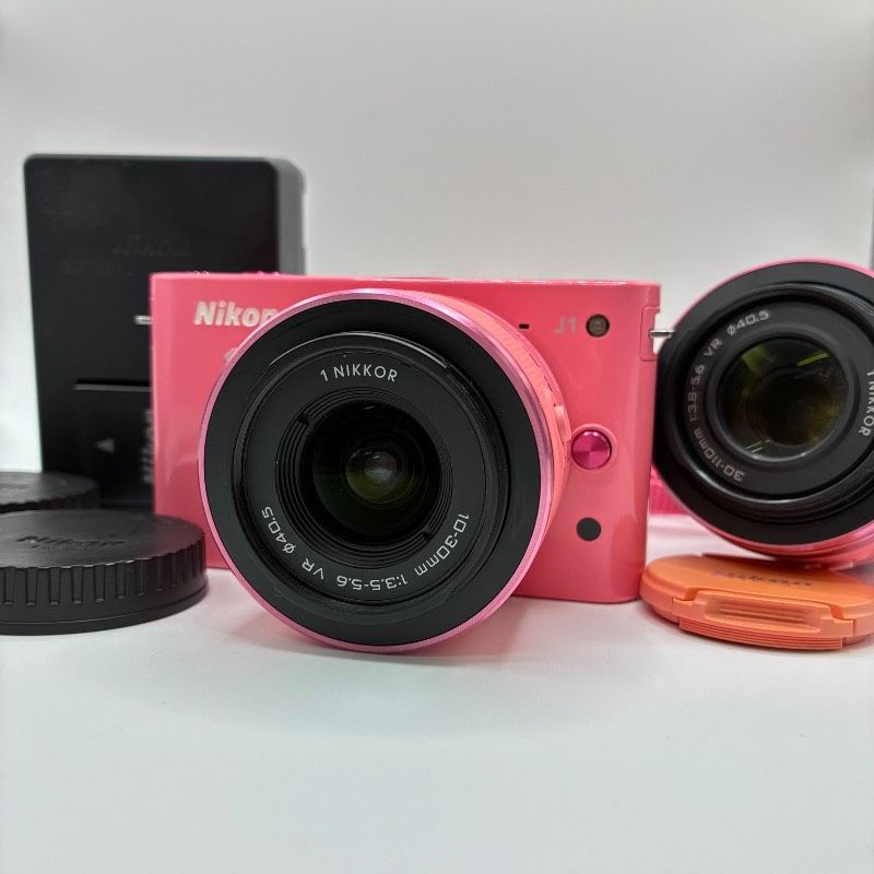 動作確認済】 Nikon 1 J1 Pink ニコン ミラーレス一眼 カメラ ダブル