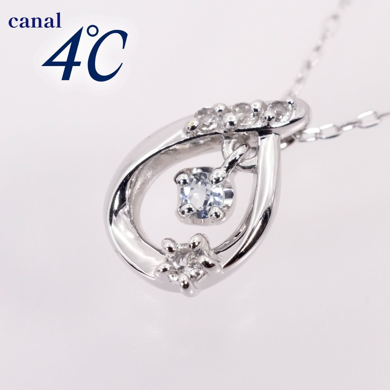 美品 カナル4℃ K10WG ホワイトゴールド ネックレス ヨンドシー /26-1339