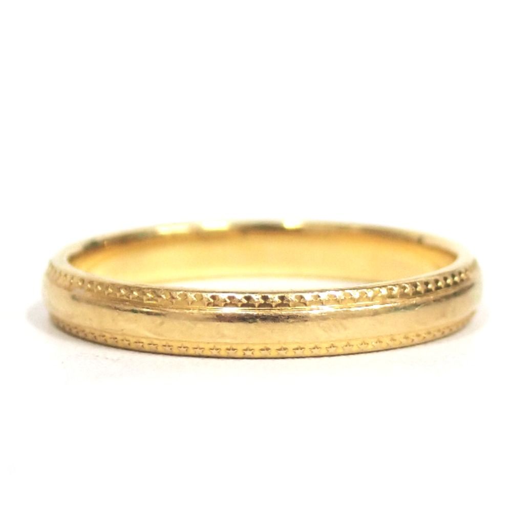 NA72231 スタージュエリー 指輪 マリッジリング K18 イエローゴールド ミルグレイン 日付・イニシャル #15 レディース STAR JEWELRY 中古 42,900円