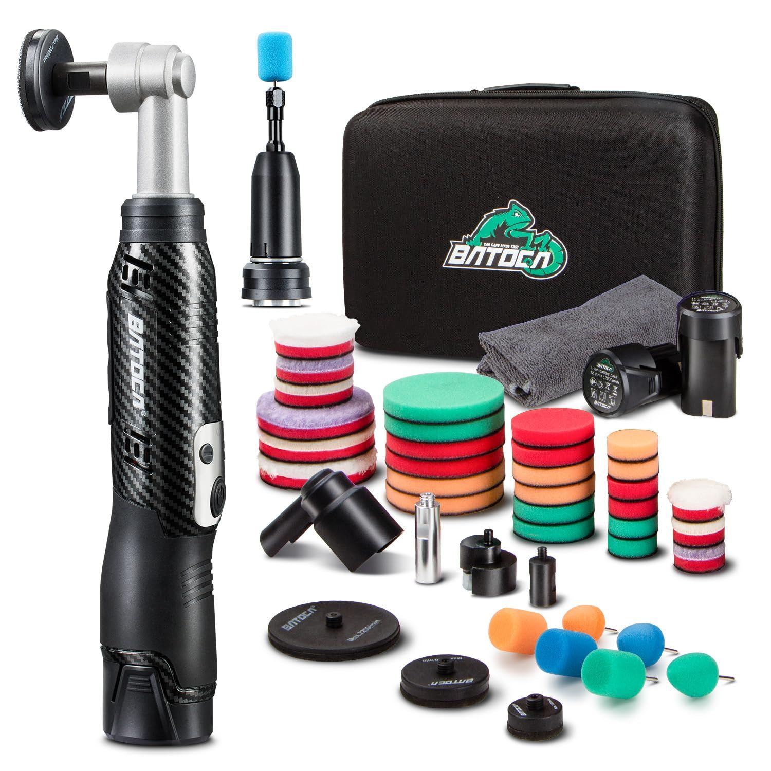 BATOCA S6 ポリッシャー ミニ コードレス 電動 車 ダブルアクション DA/RO 充電式 小型 研磨機 30/50/75mmパッド対応★m