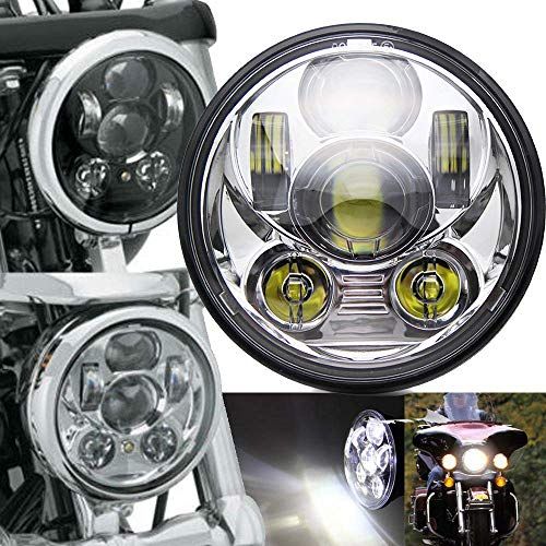 Karun LEDヘッドライト 5.75インチ Hi/50W Lo/30W IP68防水 車検対応 用 2年間の保証 (シルバー)★m