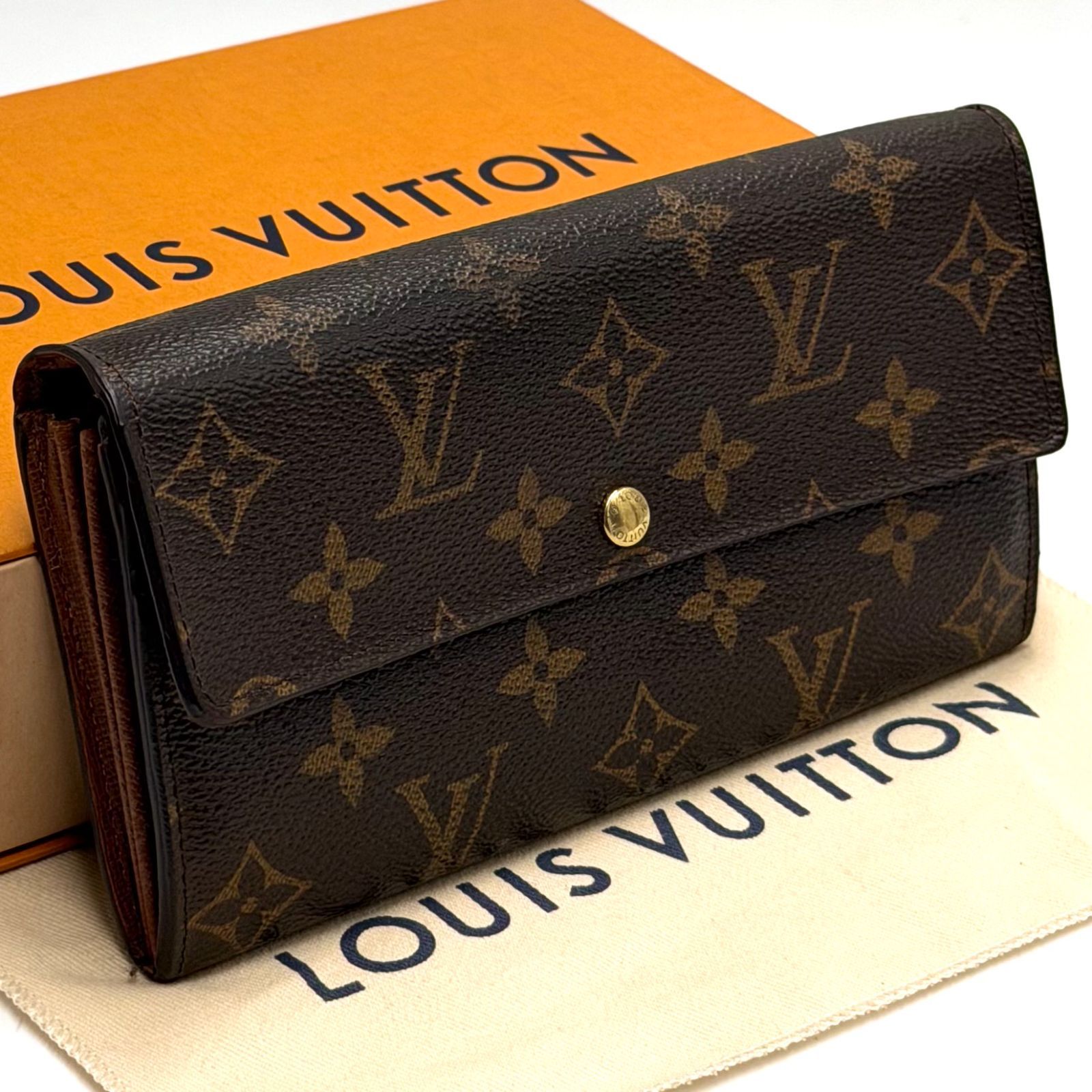 ルイヴィトン LOUIS VUITTON モノグラム ポルトフォイユ サラ 長財布 お札入れ ゴールド金具 男女兼用 ブラウン 茶色 レザー