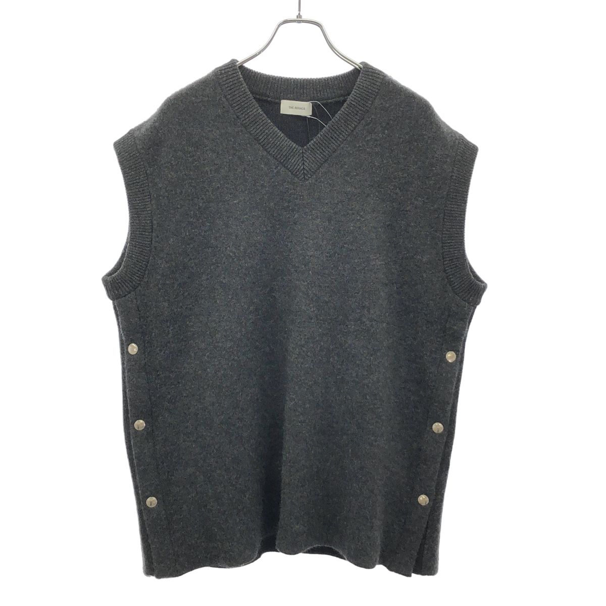 THE RERACS ザ リラクス 22AW SIDE OPEN V NECK KNIT VEST サイドオープンVネックニットベスト 22FW-REKN-339 チャコール F