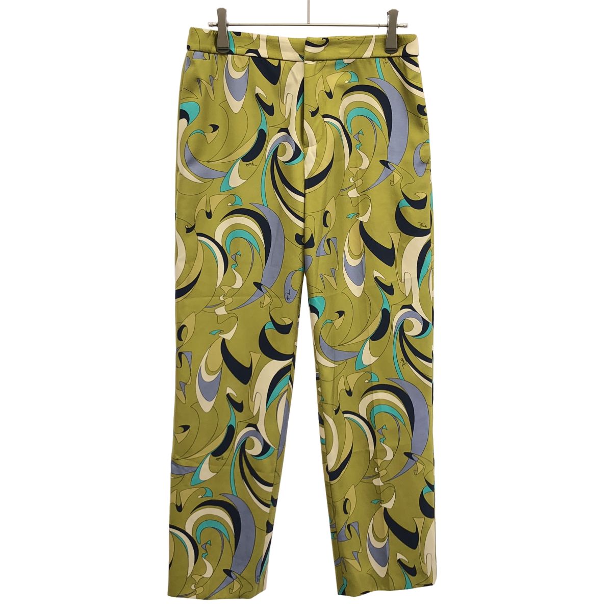EMILIO PUCCI エミリオプッチ シルクトラウザーパンツ 2ERT17 2E731 グリーン系 F36