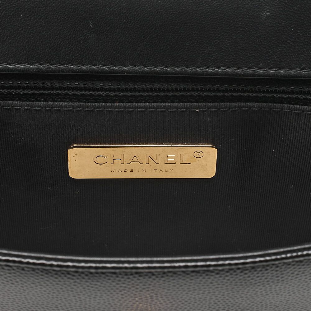 CHANEL シャネル 　チェーンショルダーバッグ　マトラッセ　シングルフラップ　カーフスキン×キャビア型押しエナメルレザー 　黒 ゴールド金具 　レディース【中古】【送料無料】