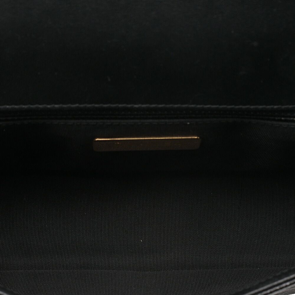 CHANEL シャネル 　チェーンショルダーバッグ　マトラッセ　シングルフラップ　カーフスキン×キャビア型押しエナメルレザー 　黒 ゴールド金具 　レディース【中古】【送料無料】